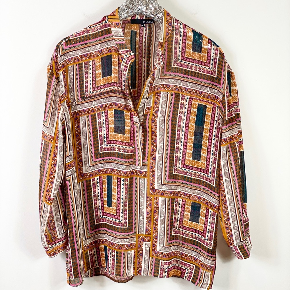 RO & De Sheer Peasant Top Tunic Size S